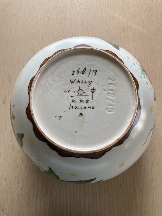 Image 1 of Antieke Gouds plateel bloempot