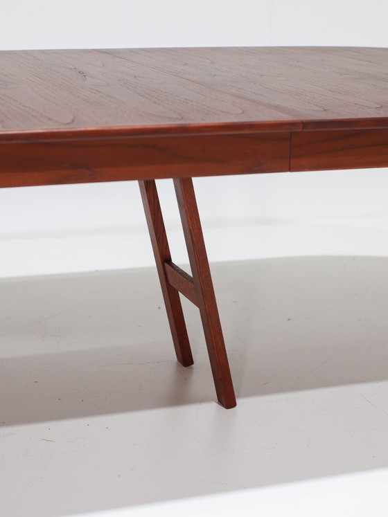 XL Børge Mogensen uitschuifbare eettafel teak Deens 1960s, Hout, Bruin, Mid Century Modern (foto 15 van 15)