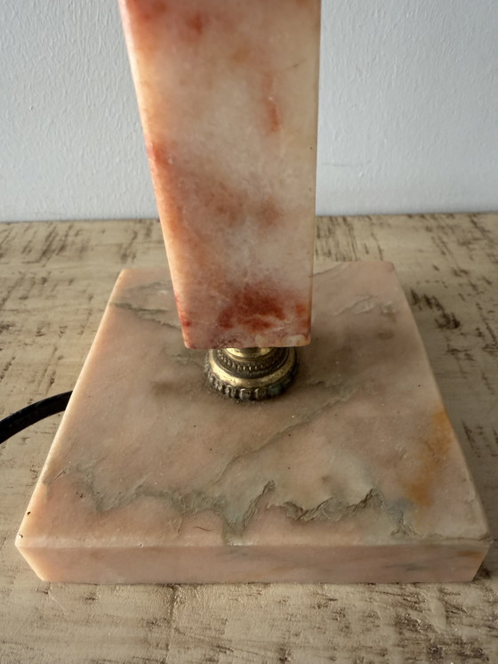 Image 1 of Vintage tafel lamp met onyx marmer