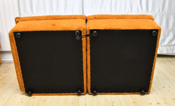Image 1 of  Yellow corduroy  modular sofa, 1970s, set of 5