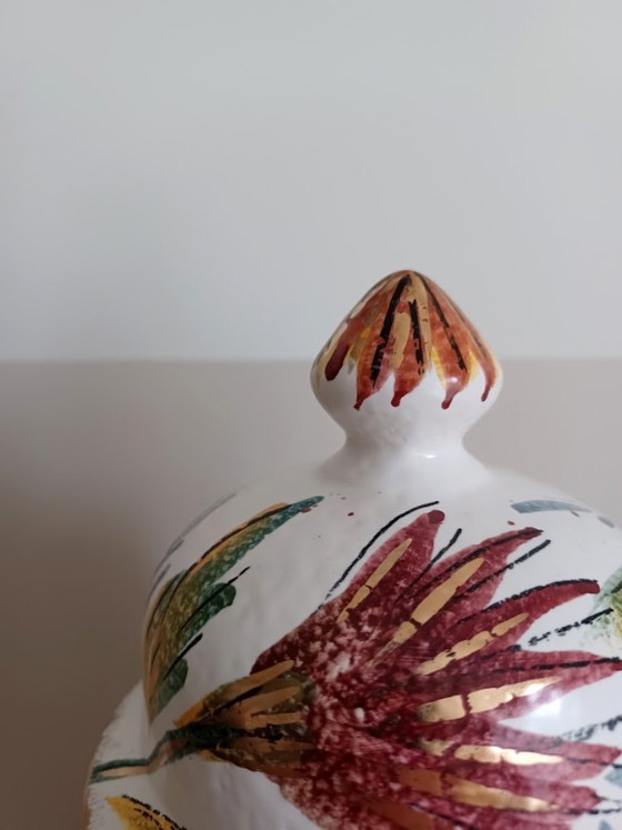 Image 1 of Vaso italiano eclettico con coperchio – Metà secolo, dipinto a mano – P220 – Anni '60/'70