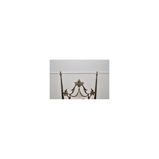 Image 1 of Pair of vintage brass and velvet Chiavarine side chairs
