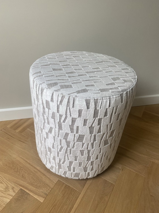 Pouf Claudi 49x42 cm, Footstools & poufs, Cotton, Textile, Creme (photo 2 of 5)