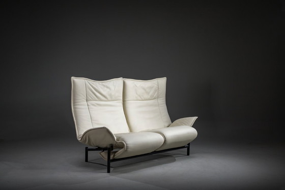 Image 1 of Vintage Cassina Veranda Reclining Sofa in Cream Leather, 1980s