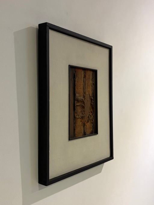 Opera d'arte astratta brutalista vintage – schilderijen tekeningen, Wood, Canvas, Abstract (photo 2 of 12)