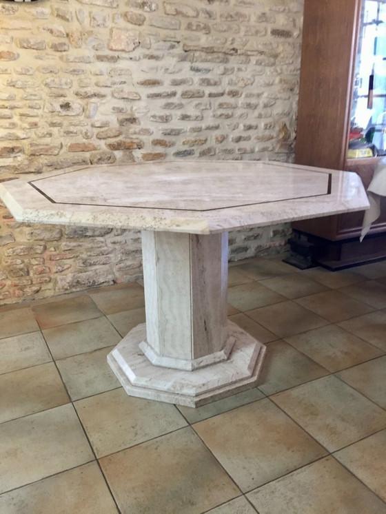 Image 1 of VINTAGE TABLE TRAVERTIN 70'