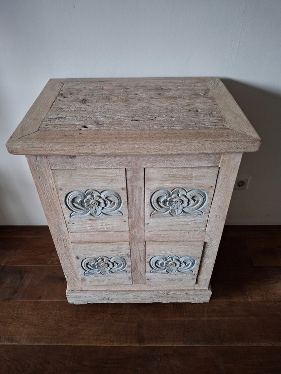 Image 1 of Buffet à 4 tiroirs en bois de teck recyclé