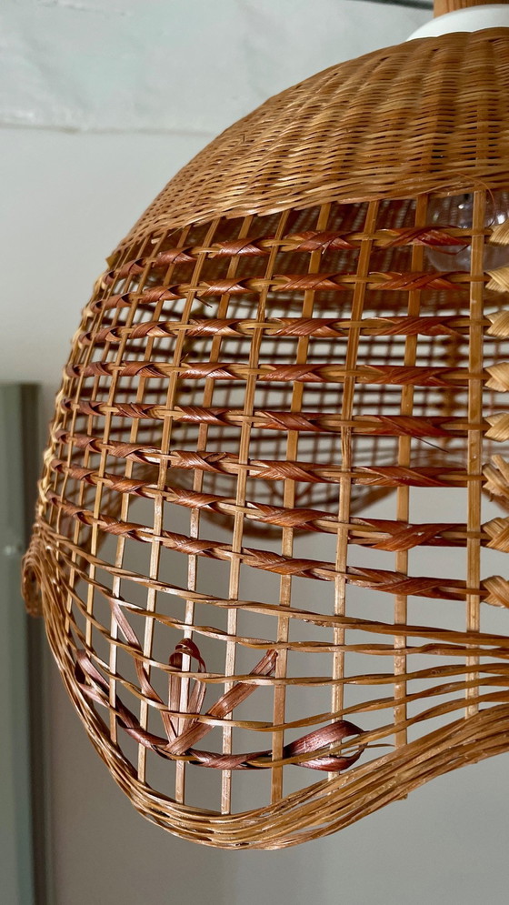 Image 1 of Hanglamp Bloem Osier Vintage Frankrijk