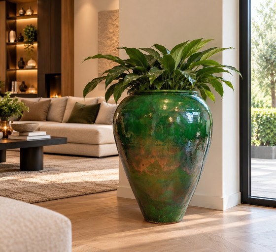 Large green ceramic flower pot – a real eye-catcher – Decorative Objects (photo 5 of 5)