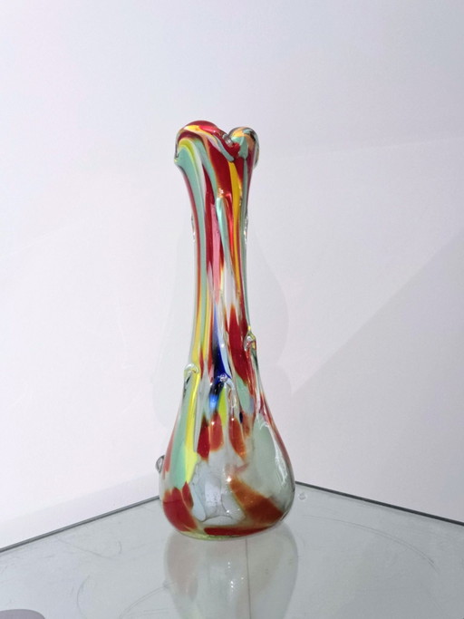 Zabkowice Glassworks Polen, meerkleurige vaas