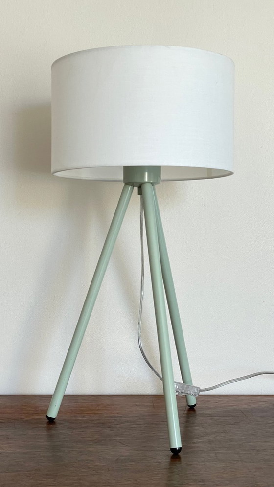 Image 1 of Green Metal Tripod Lamp, 1990s