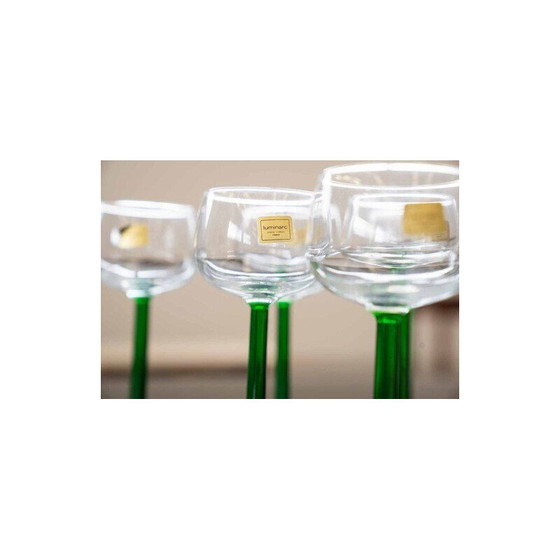 Image 1 of Set of 6 vintage liqueur and wine glasses by Luminarc, France 1970