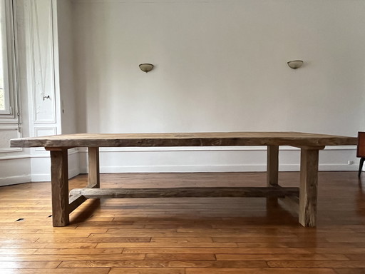 Kingstone Boerderijtafel in Antiek Massief Eiken - 300 cm lang