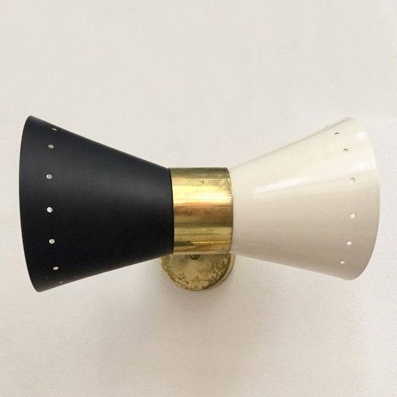 Image 1 of Coppia di applique da parete in stile "diabolo", design anni '50