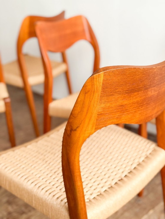 Image 1 of Niels O. Møller Modell 71 Esszimmerstuhl, 8er-Set für J.L. Mollers, 1951