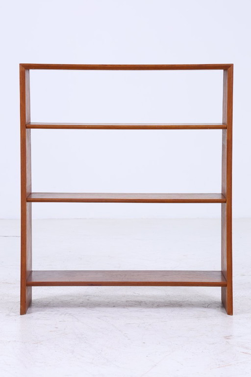 Small vintage teak bookcase | Mid - Century shelf | 60s retro wood storage #07-57