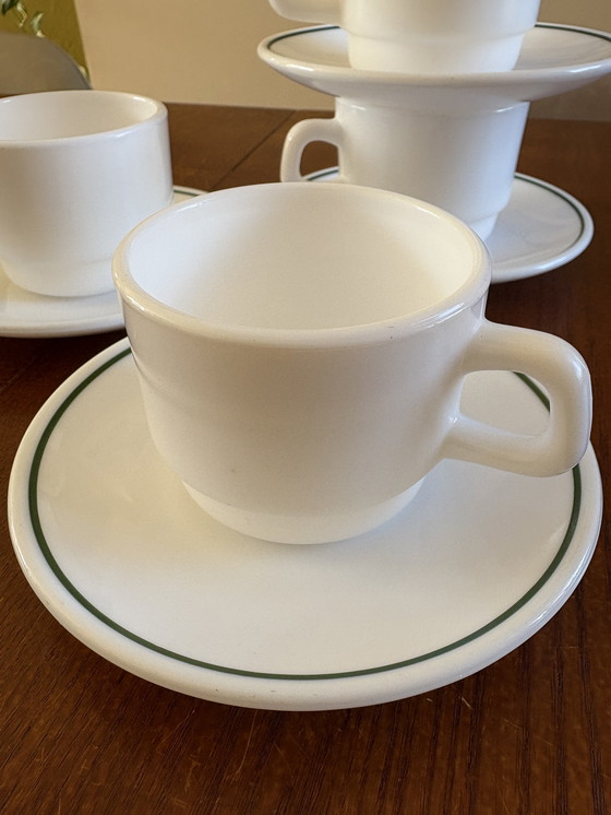 Image 1 of Vintage Arcopal Kop En Schotel Restaurant 4 Stuks