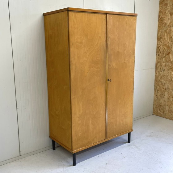 Image 1 of 2-door vintage 1950s/60s wardrobe kids' room sleek model