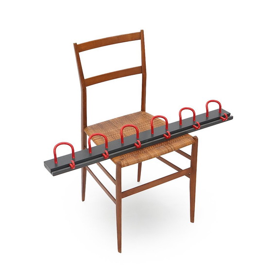 Image 1 of Black and red coat stand by Anna Castelli for Kartell, 1970s