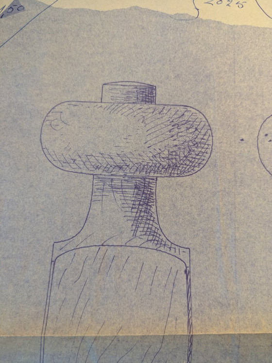 Image 1 of Originele Jens Harald Quistgaard (IHQ) ontwerpschets uit 1961 – zeldzame carbontransfer op papier