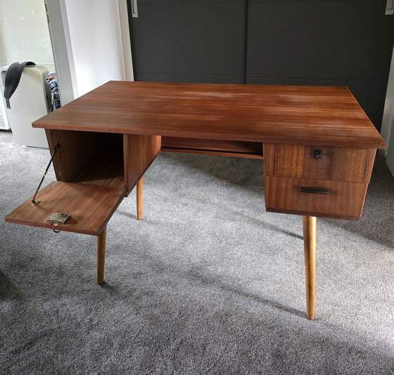 Image 1 of Vintage TEAK WOOD desk 1960s