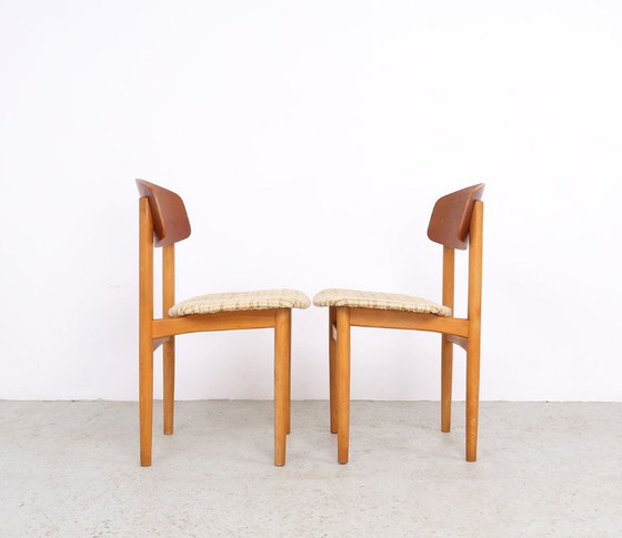 Børge Mogensen Model 122 Eetkamerstoelen, Søborg Møbelfabrik, 1952 – Textile, Wood (photo 2 of 13)