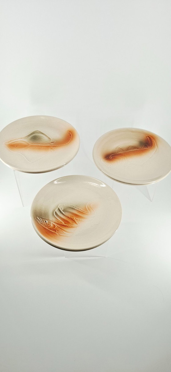 Set van 6 visborden – Saint-Amand aardewerk, vintage jaren 50-60 – saint arnand, Servies, Ceramic (photo 5 of 18)