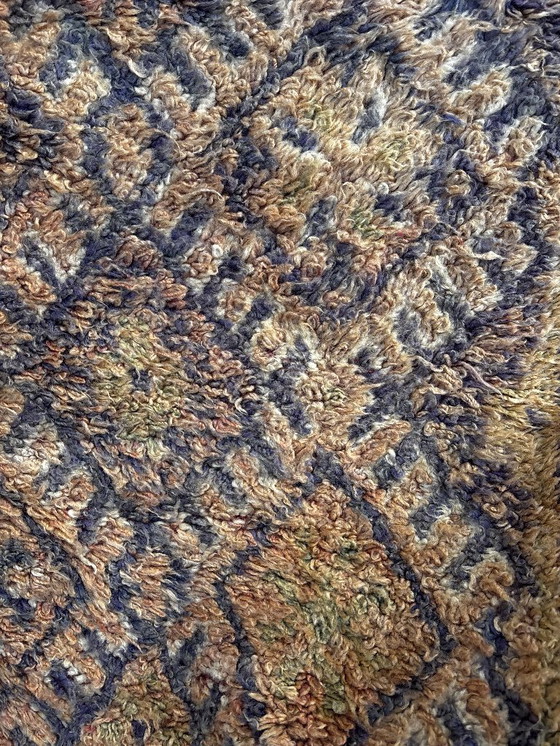 Image 1 of Groot vintage Marokkaans Talsint-tapijt 200x380 cm – Handgemaakt Berber wollen tapijt – Zeldzaam tribaal vloerkleed