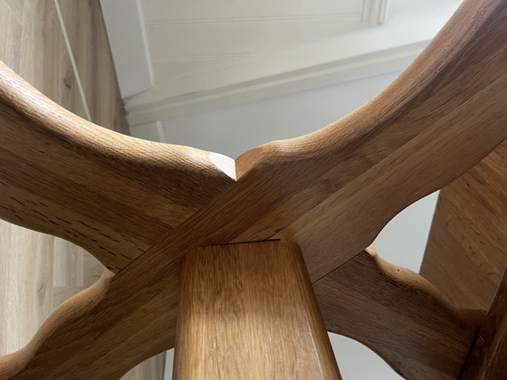 Danish Solid Oak Brutalist Dining Table – Wood (photo 12 of 16)