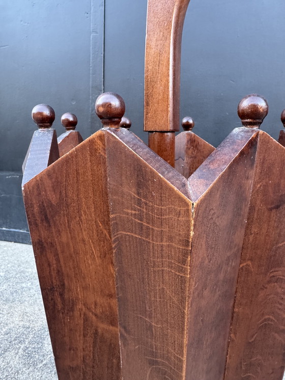 Image 1 of 1950s wooden umbrella stand