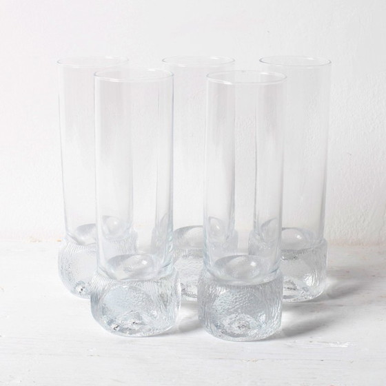 Set van 5 heldere kristallen drinkglazen uit het midden van de 20e eeuw / Italië / jaren 1980 (photo 3 of 14)