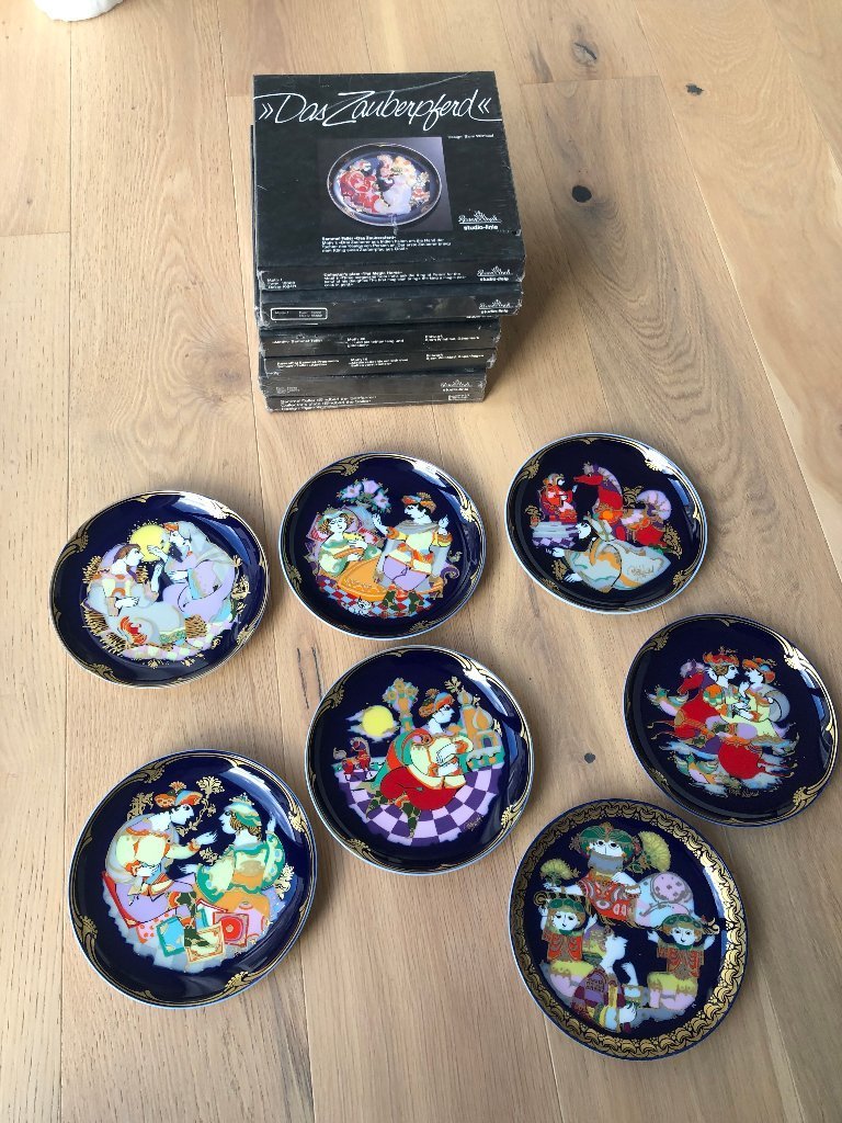 Set of 14 Rosenthal collector plates designed by Bjorn Wiinblad