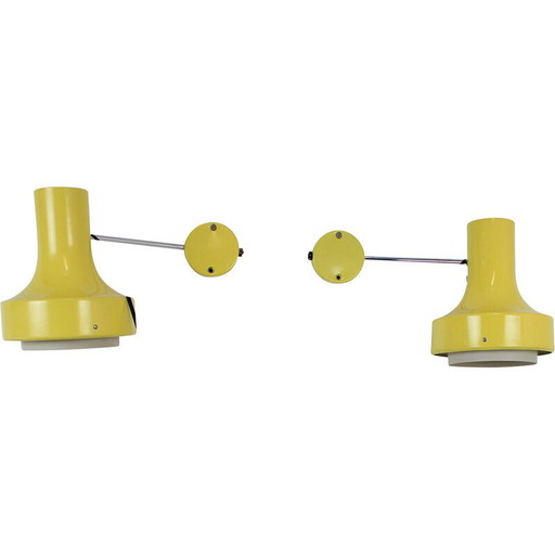 Pair of vintage wall lamps by Josef Hůrka for Napako, Czechoslovakia 1960s
