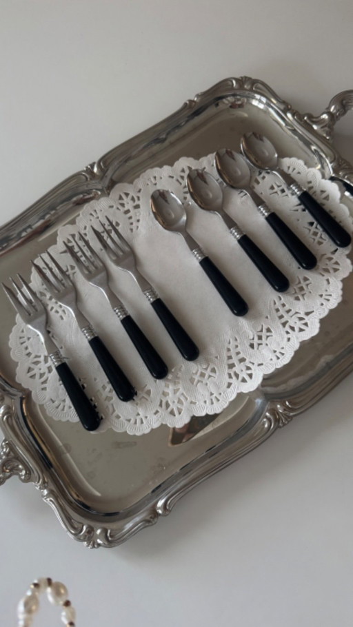 Vintage Black Handle High Tea Set