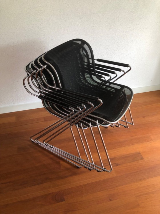 Image 1 of Set van 5 Penelope Castelli Charles Pollock stoelen 