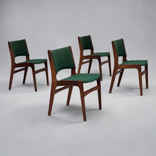 1960er Jahre, Dänisches Design von Erik Buch, Set aus 4 Esszimmerstühlen Modell 89.