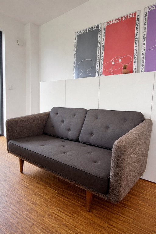 Divano Fredericia Borge Mogensen BM No1 a 2 posti, grigio scuro, come nuovo