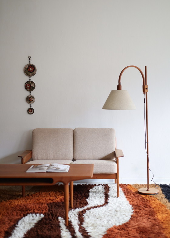 Divano vintage a 2 posti, Arne Wahl Iversen, anni '50/'60, rivestito di nuovo. – Divani 2 posti, Wood, Textile (photo 7 of 7)