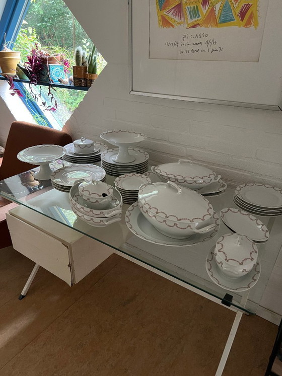 Image 1 of Large antique Zeh Scherzer Bavaria porcelain dinner service. Circa 1920–1950.