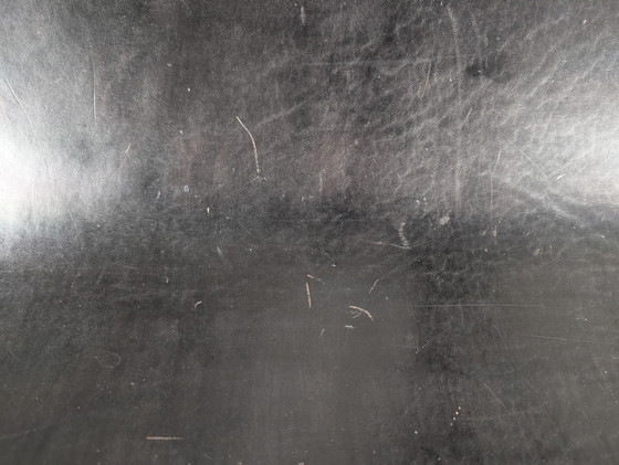 Image 1 of Lounge Chair italiana in pelle nera e cromo anni '80