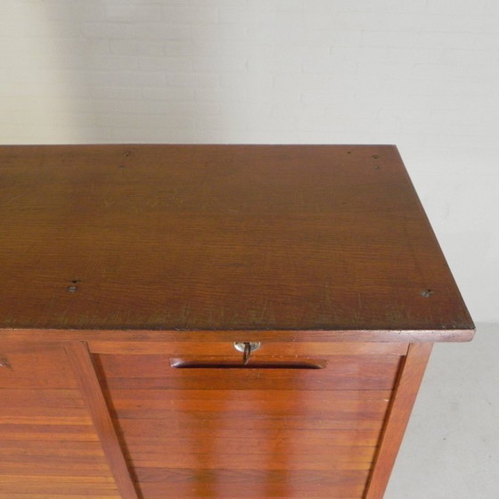 Image 1 of Eichenschrank mit Rollläden und 3 Rollläden, 180 cm hoch, 1950er Jahre