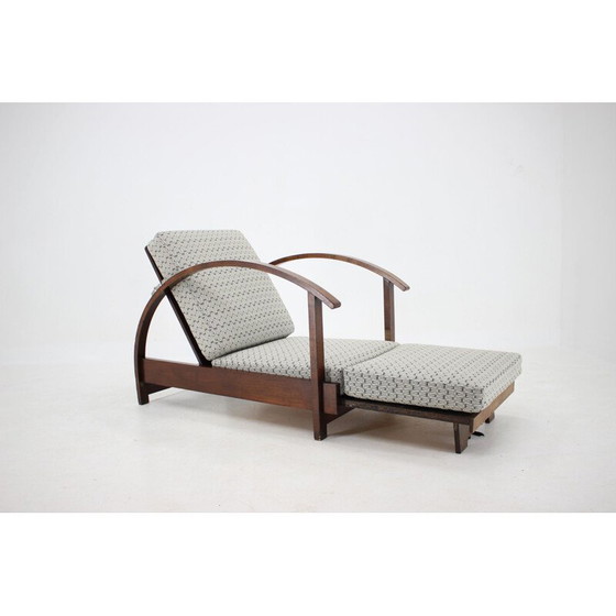 Image 1 of Vintage adjustable and convertible Art Deco armchair, Czechoslovakia 1930