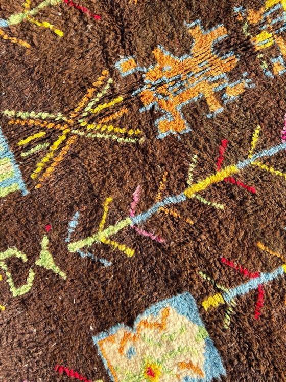 Image 1 of Modern Moroccan Brown Wool Rug
