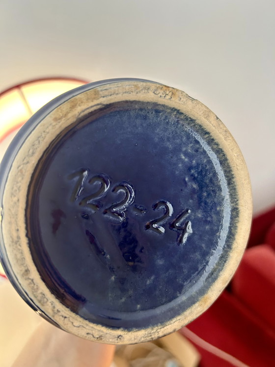 Image 1 of Medium-sized table lamp made of West German Pottery ceramic in vibrant cobalt blue.