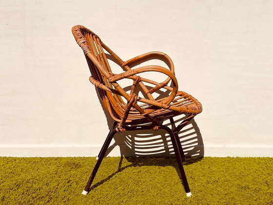 Image 1 of Paar van rotan Noordwolde lounge fauteuils ~ Vintage 60s