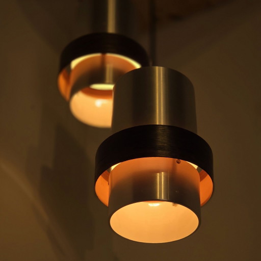 Jo Hammerborg, Vintage Pendant lamps with Rosewood ring