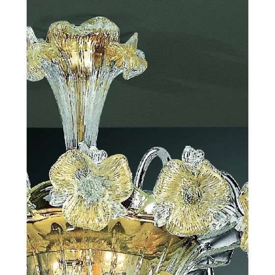 Image 1 of Venetian Floreal Gold Murano Glass Flush Mount