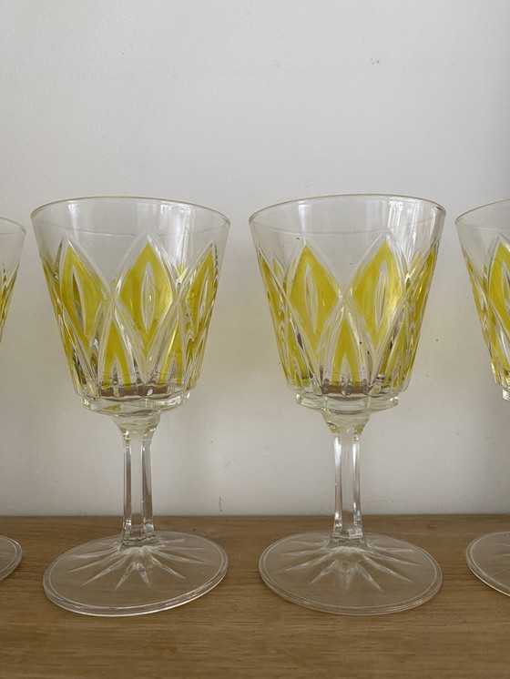 Image 1 of Vintage kristallen Franse wijnglazen