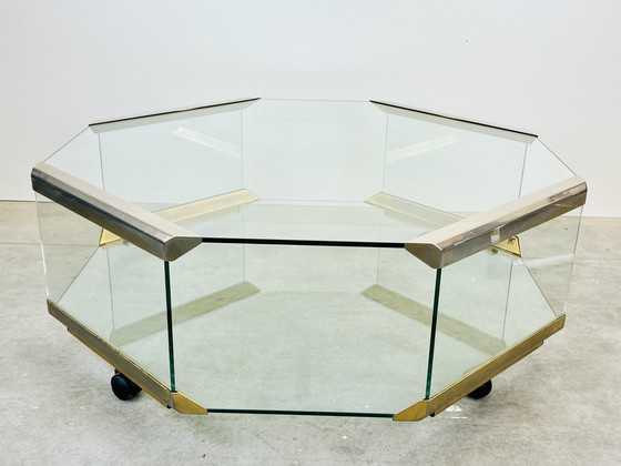 Image 1 of Galotti & Radice - Octagonal Coffee Table On Wheels