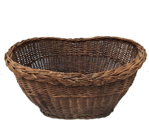 Huge Antique Wicker Basket, Crate 45 x 30 x 25 cm